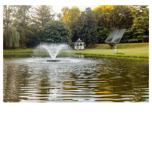 Scott_Aerator_DA-20_Solar_Powered_Aerator_in_water_with_2_solar_panels_in_grass