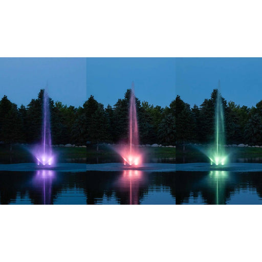 Scott-Aerator-Color-Changing-Fountain-Lights-on-water-in-purple-red-and-green-beside-each-other