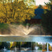 Scott-Aerator-Great-Lakes-Pond-Fountain-showing-Baystone-Rosewood-Cambridge-Tudor-Millbrook-and-Gusher-Spray-Patterns-on-Water-Display