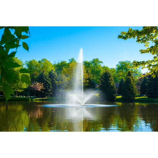 Scott-Aerator-Skyward-Pond-Fountain-in-water-surrounded-by-trees